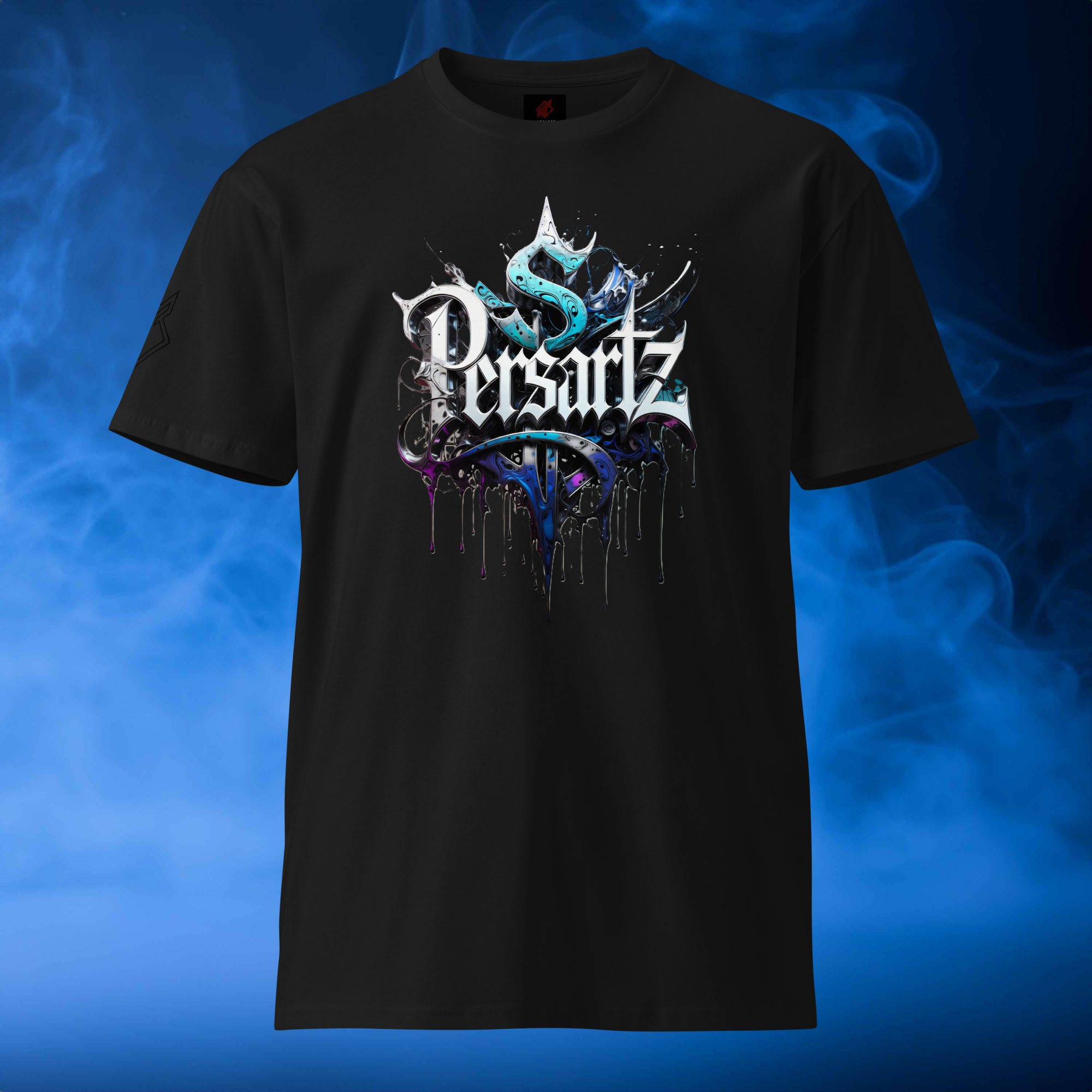 Persartz® Neon Drip Camiseta Streetwear Gótica Negro Frente DROP003