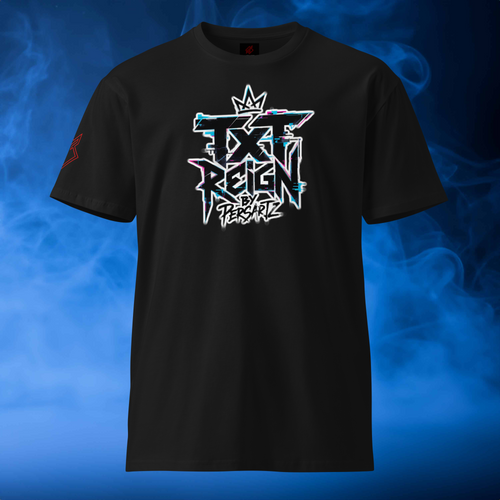 Persartz® Crown Signal Script Camiseta Streetwear Negro Frente DROP002