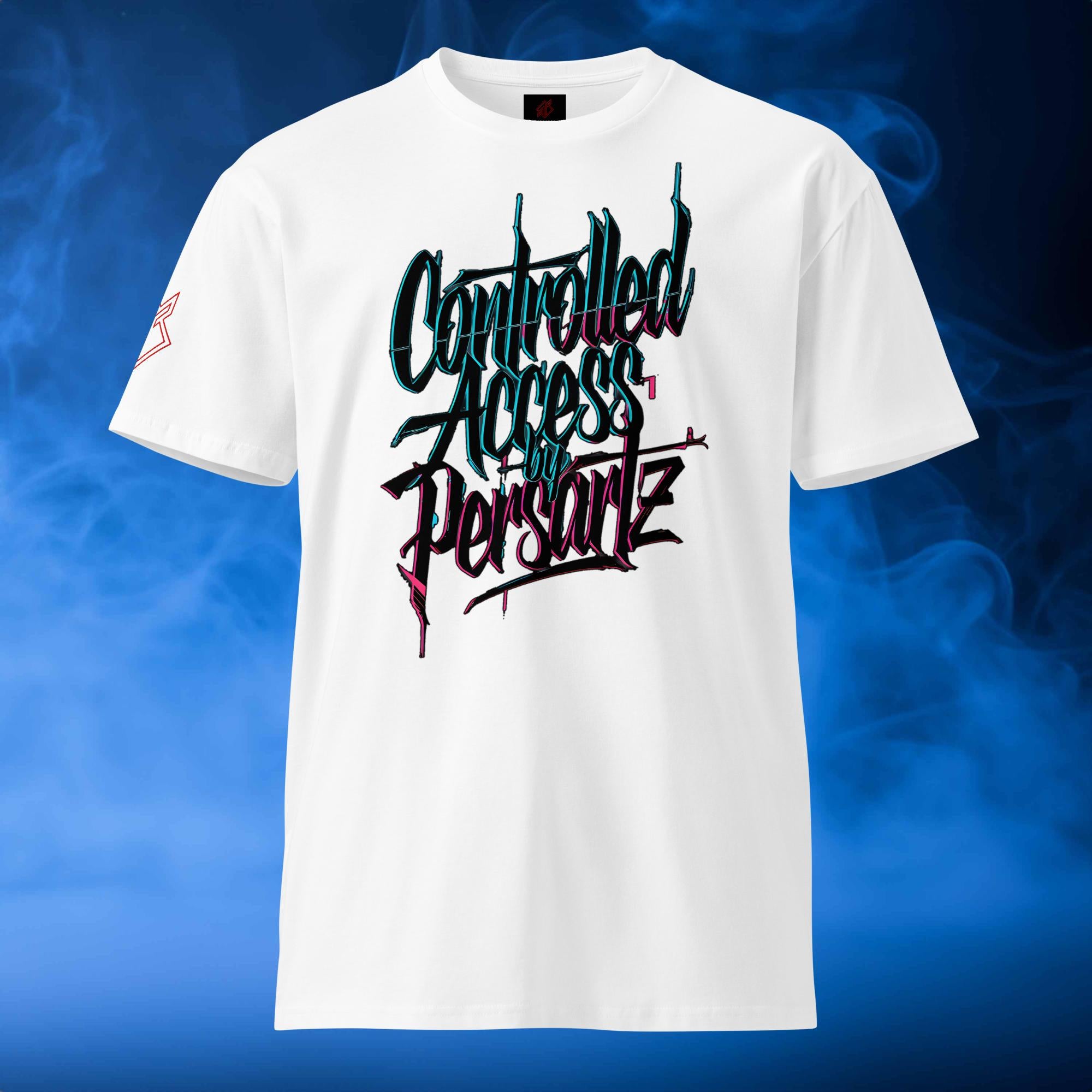 Persartz® Power Access Camiseta Streetwear Blanco Frente DROP001