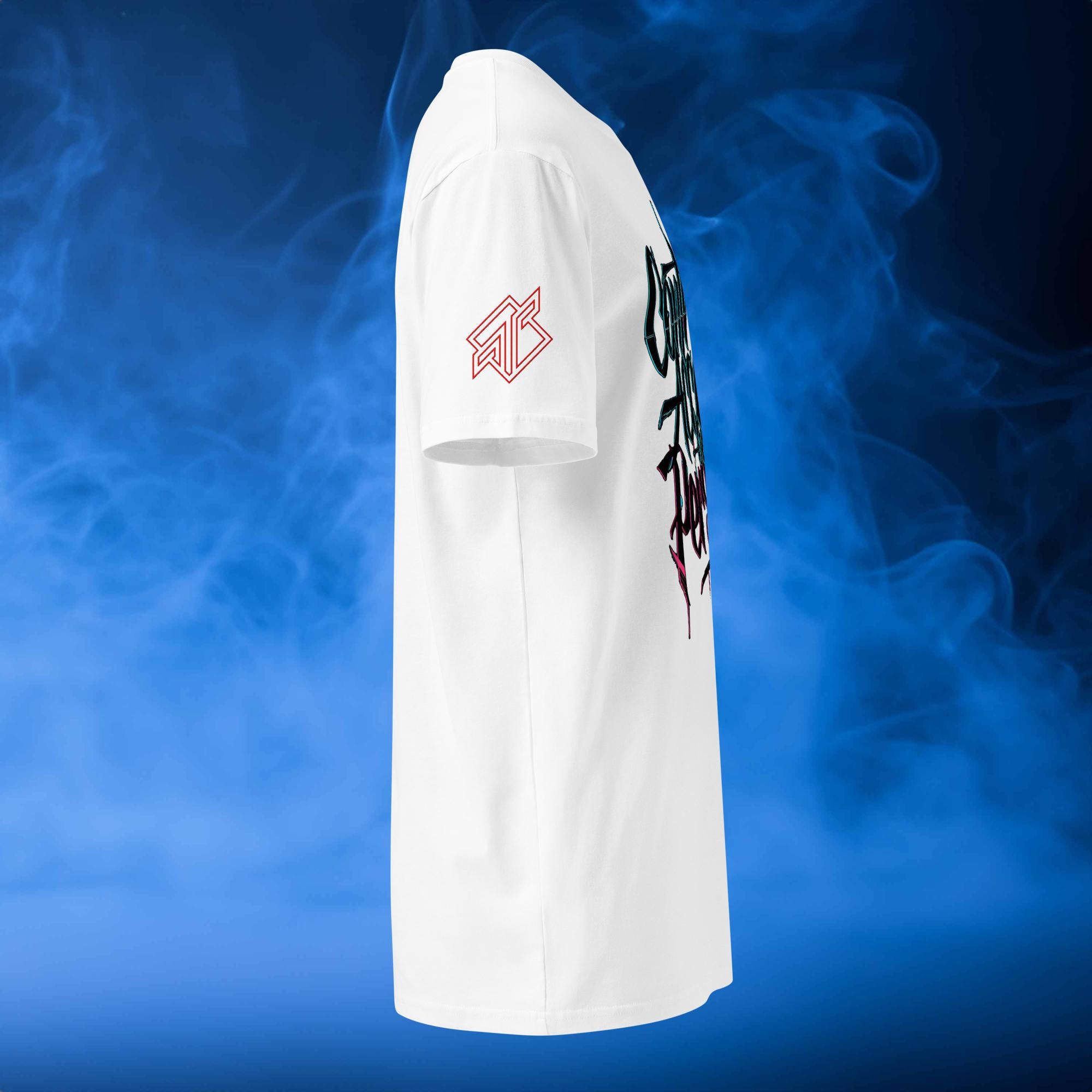 Persartz® Power Access Camiseta Streetwear Blanco Lateral DROP001