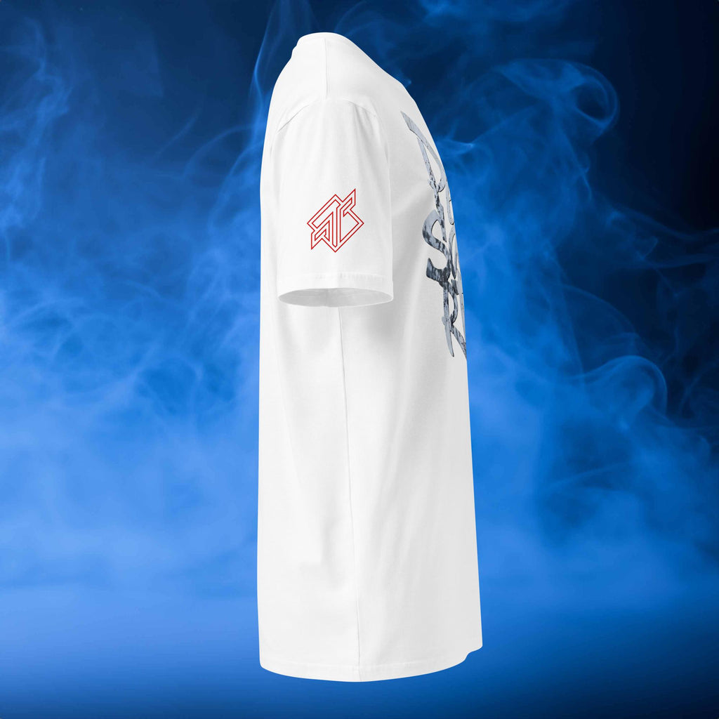 Persartz® Raw Dominion Camiseta Streetwear Blanco Lateral DROP001