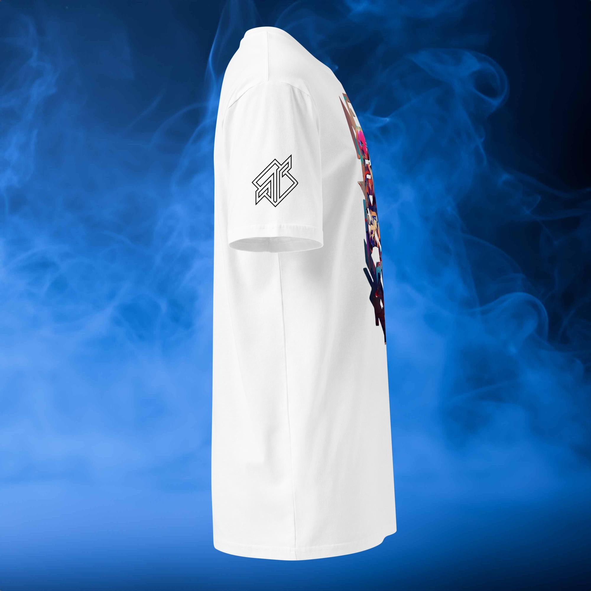 Persartz® Digital Riot Camiseta Streetwear Gráfica Blanco Lateral DROP001